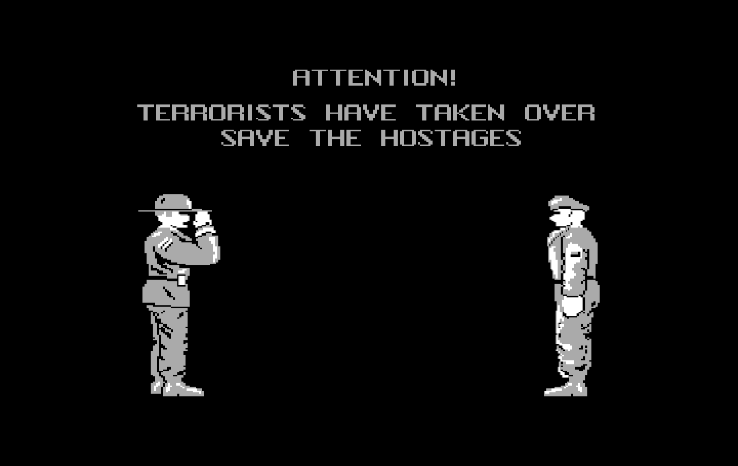 Boot Camp IBM PC/Compatibles Screenshot: Celebrating is over, and now we have a crisis situation.