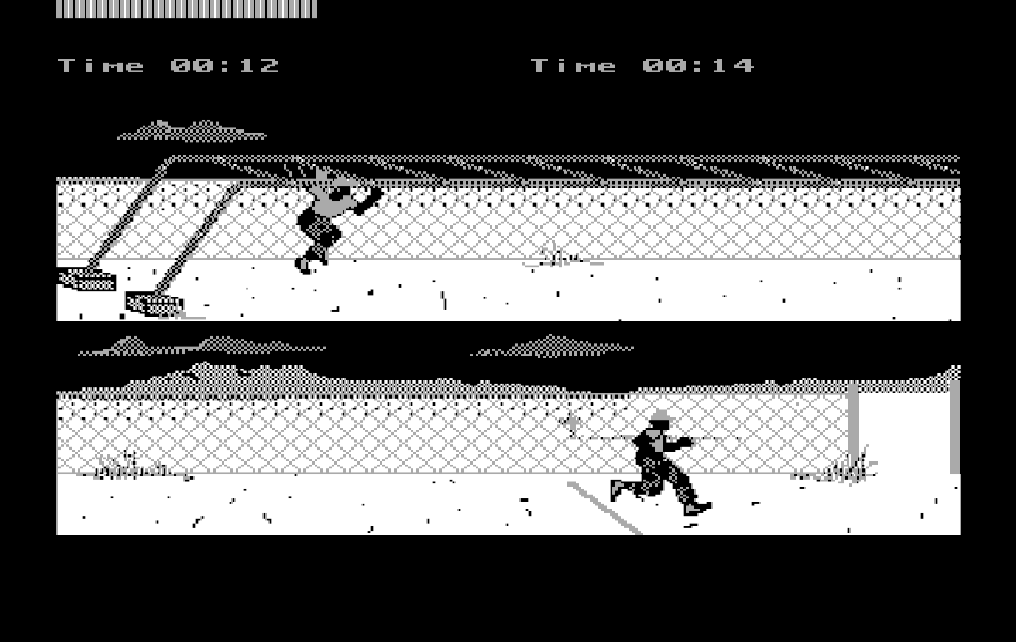 Boot Camp IBM PC/Compatibles Screenshot: Climb across and then I'm almost to the finish line!