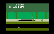 Pitfall! for Intellivision - Use ropes to swing over pits.