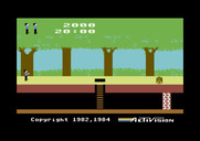 Pitfall! for Commodore 64 - Starting screen; game title and credits scroll along the bottom (shown in all versions).