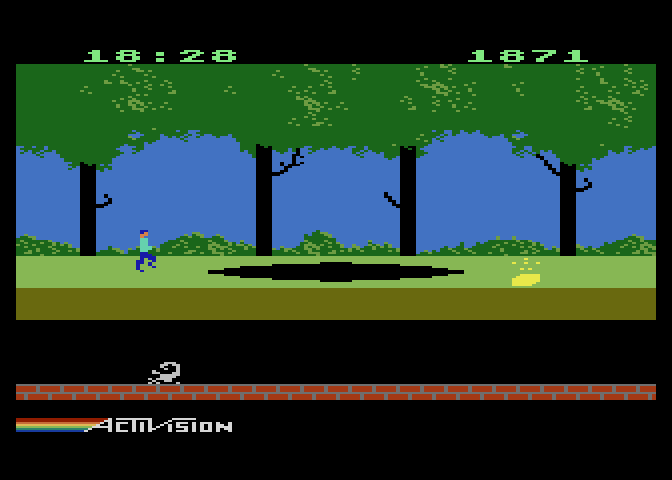 Pitfall! Atari 5200 Screenshot: Found a bar of gold!