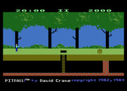 Pitfall! for Atari 5200 - Game title and credits scroll along the bottom of the screen.
