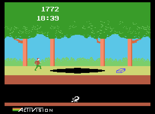 Pitfall! ColecoVision Screenshot: Found some treasure!
