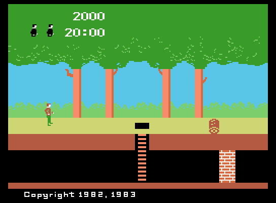 Pitfall! ColecoVision Screenshot: The starting screen.