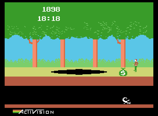 Pitfall! ColecoVision Screenshot: Found some money!