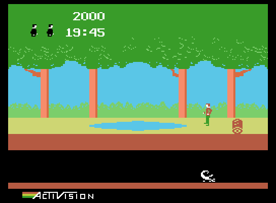 Pitfall! ColecoVision Screenshot: This swamp appears and disappears...