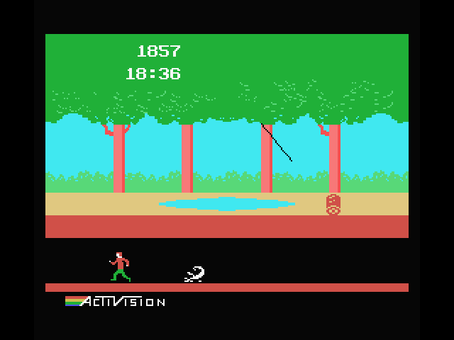 Pitfall! MSX Screenshot: Running away from a scorpion.