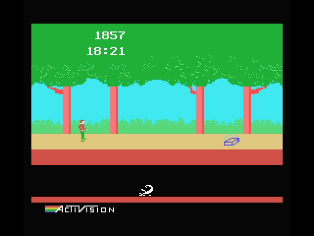 Pitfall! MSX Screenshot: A treasure! But this looks too easy...