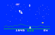 Astrosmash for Intellivision - The screen changes color each time you proceed to the next level.