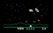 Astrosmash for Intellivision - Blast the white spinners before they reach the bottom of the screen.