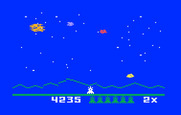 Astrosmash for Intellivision - Only a few lives left, better earn some points fast...