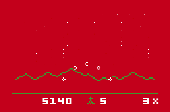 Astrosmash Mattel Aquarius Screenshot: Crash! I've been hit!