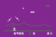 Astrosmash for Mattel Aquarius - Level 3; multiple spinners sometimes appear at once!