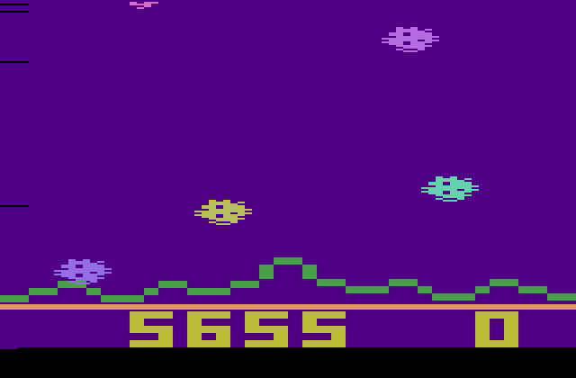 Astrosmash Atari 2600 Screenshot: Game over.
