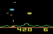 Astrosmash for Atari 2600 - The large rocks split into two small ones when shot.