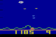 Astrosmash for Atari 2600 - Rocks begin to move faster now...