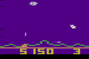 Astrosmash for Atari 2600 - Spinners move faster and are more frequent on the third level...