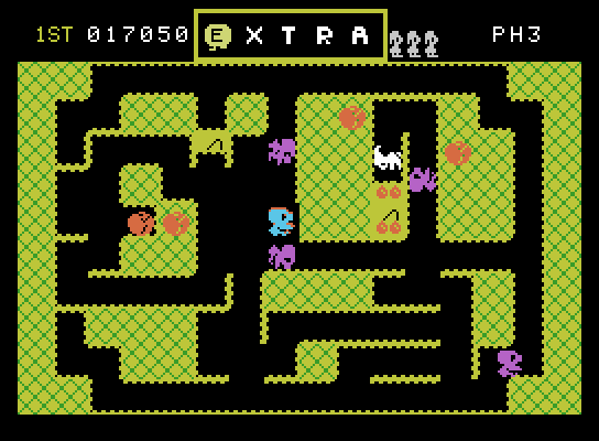 Mr. Do! ColecoVision Screenshot: Level almost complete!