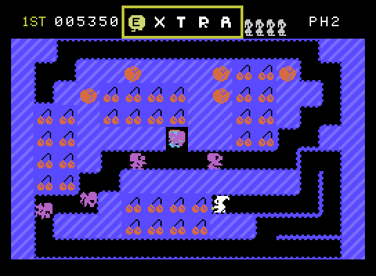 Mr. Do! ColecoVision Screenshot: Start of the second level...