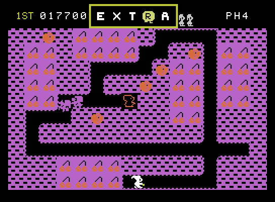 Mr. Do! ColecoVision Screenshot: Level 4 start.