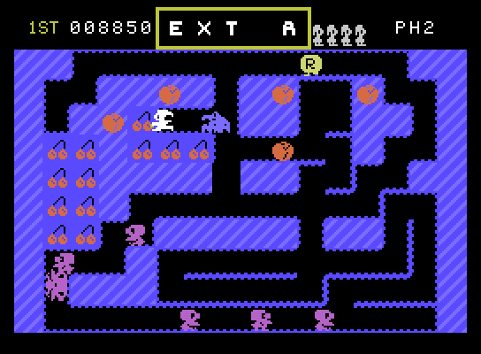 Mr. Do! ColecoVision Screenshot: Help, I'm being chased!
