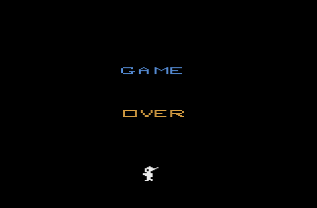 Mr. Do! Atari 2600 Screenshot: Game over.