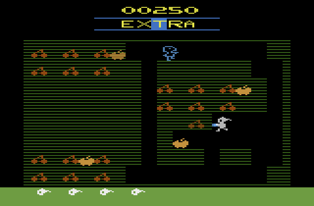 Mr. Do! Atari 2600 Screenshot: Game start.