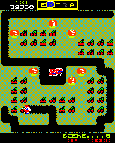 Mr. Do! Arcade Screenshot: Scene 5 start.