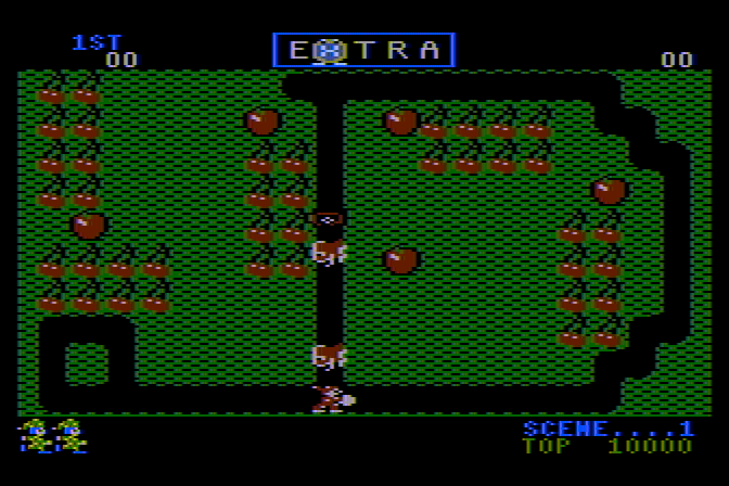Mr. Do! Atari 8-bit Screenshot: Game start.