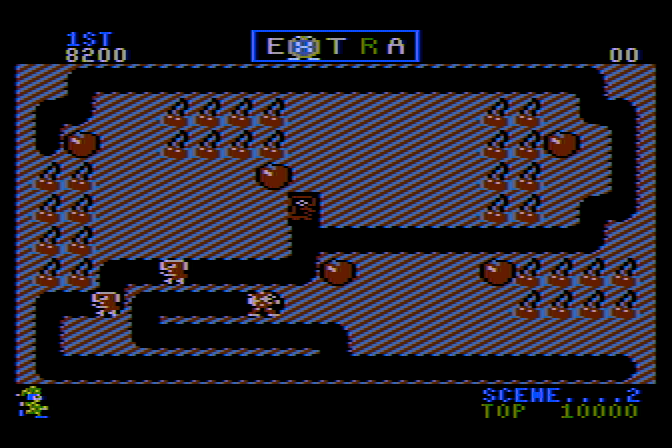 Mr. Do! Atari 8-bit Screenshot: On to the next round...