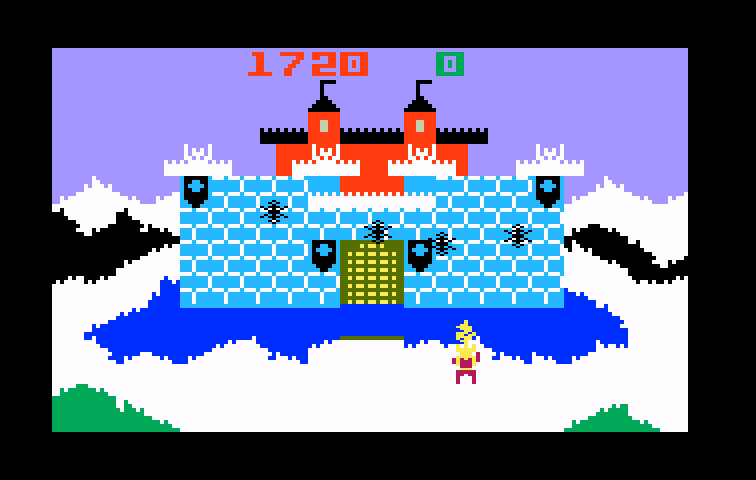 Ice Trek Intellivision Screenshot: Time to storm the castle!