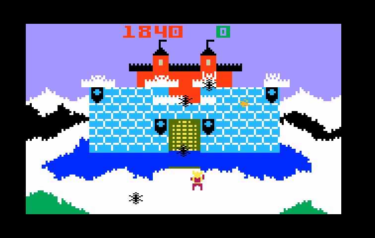 Ice Trek Intellivision Screenshot: Don't get hit by incoming projectiles...
