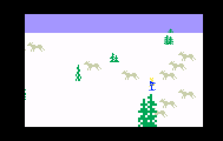 Ice Trek Intellivision Screenshot: Gaps in the herd can be small sometimes...