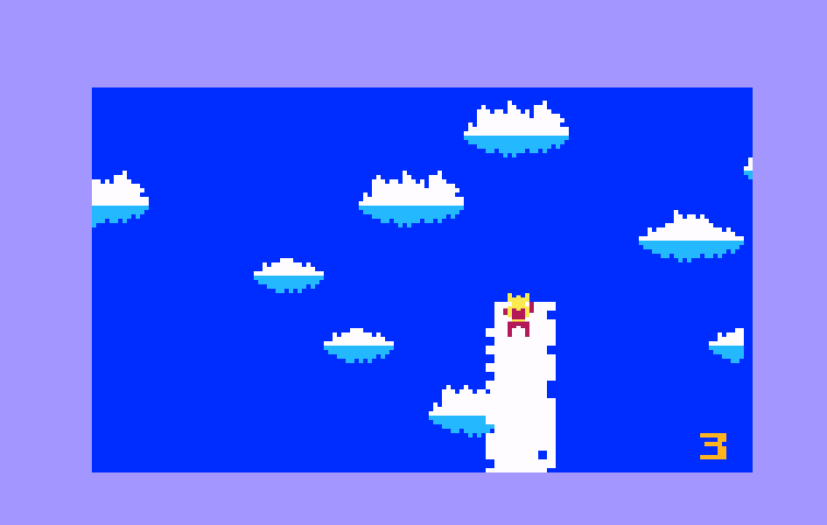 Ice Trek Intellivision Screenshot: Building a path of ice...