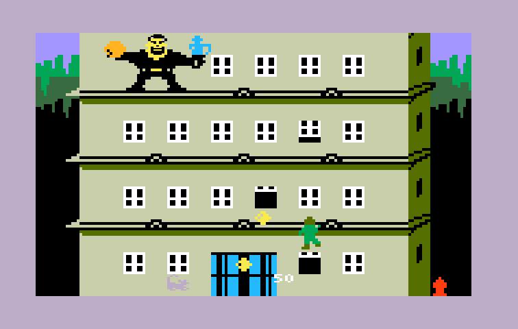 Beauty & the Beast Intellivision Screenshot: Climbing up at the start of round two...