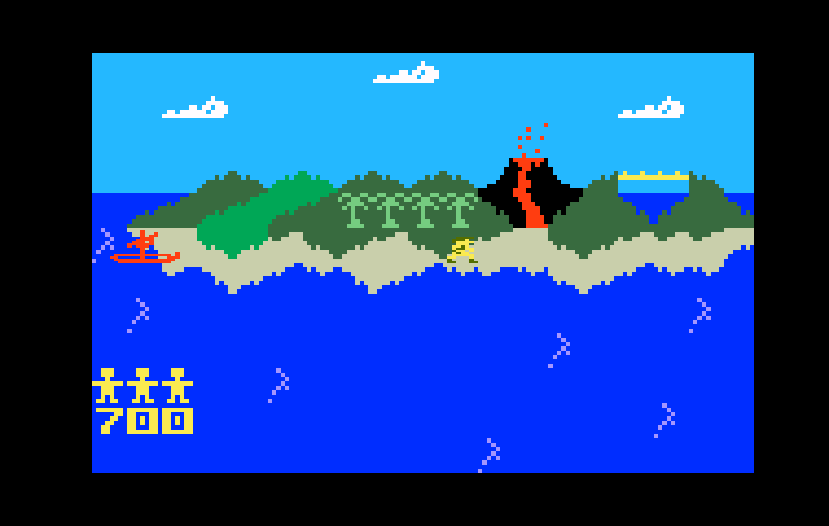 Tropical Trouble Intellivision Screenshot: Moving on to the next section of the island.