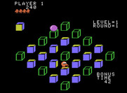 Q*bert's Qubes for ColecoVision - Complete a row of cubes to advance to the next level.
