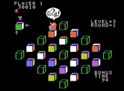Q*bert's Qubes for ColecoVision - I crashed into the purple ball...