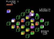 Q*bert's Qubes for ColecoVision - On later levels your opponents are more numerous.