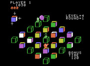 Q*bert's Qubes for ColecoVision - As in the original Q*bert, Slick and Sam appear to mess up your already completed cubes.