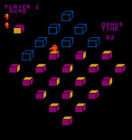 Q*bert's Qubes for Arcade - Attempting to align cubes in the bonus round...