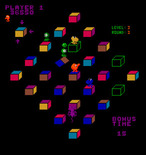 Q*bert's Qubes for Arcade - Those little green guys rotate the cubes, potentially messing up any you had matched.