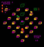 Q*bert's Qubes for Arcade - Watch out for that purple ball, it will hatch into the rat.