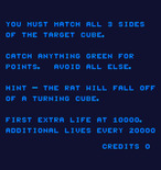 Q*bert's Qubes for Arcade - Game instructions.