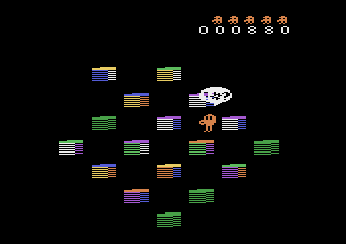 Q*bert's Qubes Atari 2600 Screenshot: I was caught!