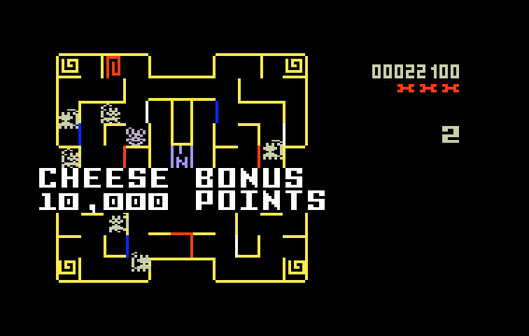 Mouse Trap Intellivision Screenshot: Level complete!