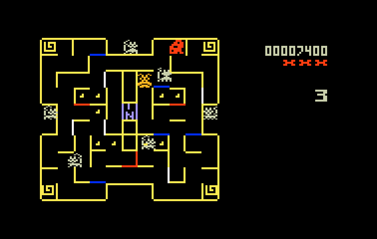 Mouse Trap Intellivision Screenshot: You can chase the cats when in dog form...