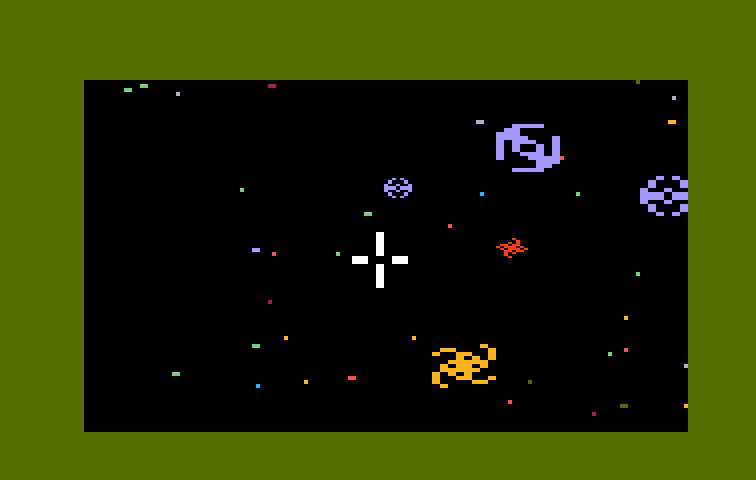 Space Spartans Intellivision Screenshot: Don't get hit by enemy fire...