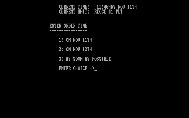 Main Battle Tank: Middle East IBM PC/Compatibles Screenshot: When should this unit execute your orders?