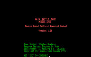 Main Battle Tank: Middle East for IBM PC/Compatibles - Title screen.